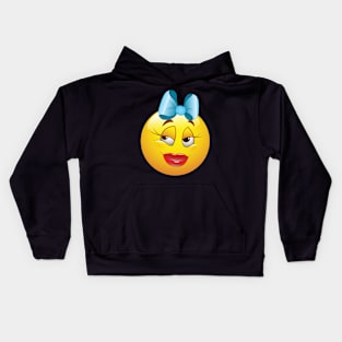 Cute Female Smiley Face Emoticon Kids Hoodie